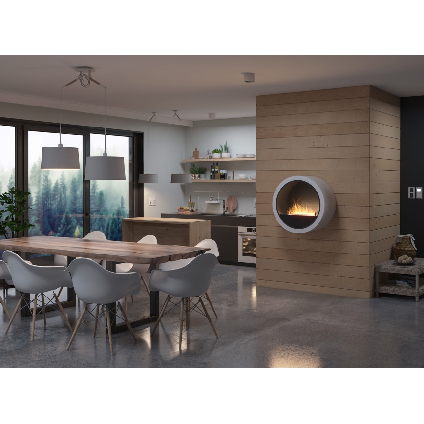 InFire - Wall BIO fireplace diameter 70 cm 3kW vit