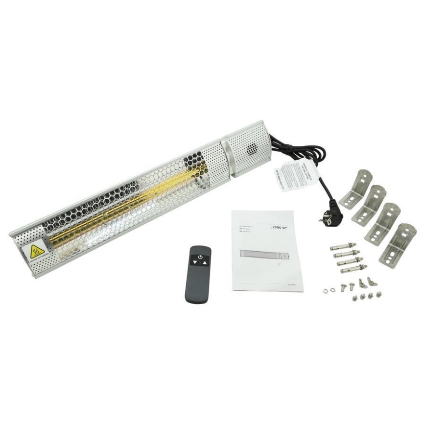 Infrared heater 1000/2000W/230V IP55 + fjärrkontroll