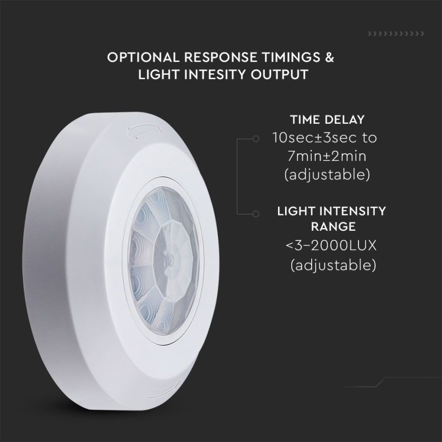 Infraröd rörelsesensor 360° 200W/230V vit