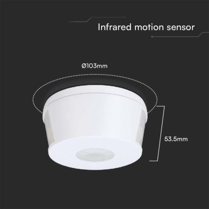 Infraröd rörelsesensor 360° 230V vit