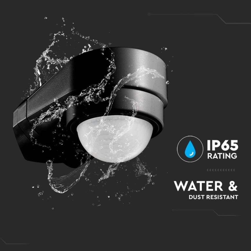 Infraröd utomhusrörelsesensor 240° 600W/230V IP65 svart