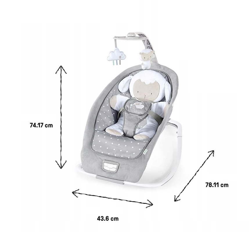 Ingenuity - Babygunga med melodi CUDDLE LAMB 3xLR14