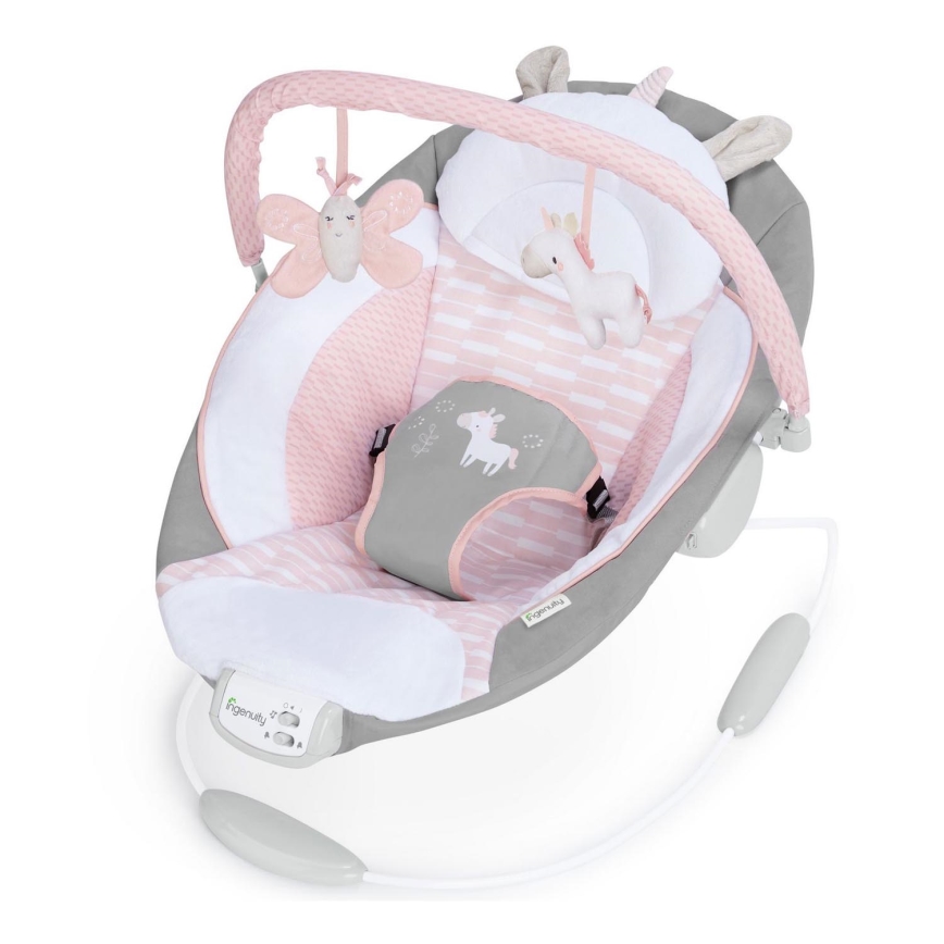 Ingenuity - Vibrerande babysitter med musik FLORA THE UNICORN 3xC