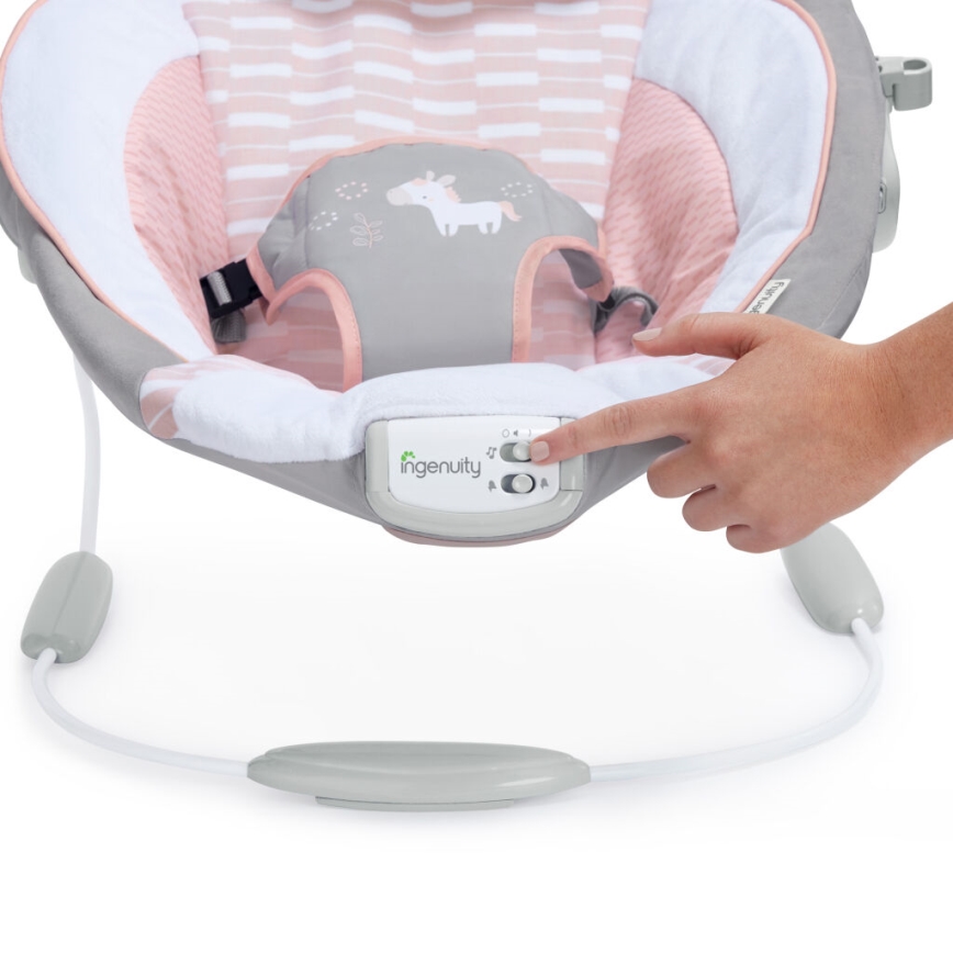 Ingenuity - Vibrerande babysitter med musik FLORA THE UNICORN 3xC