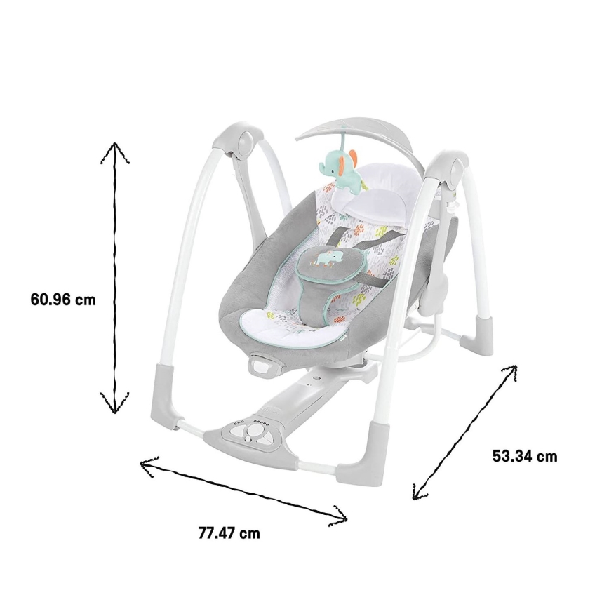 Ingenuity - Barnvibrerande gunga med melodi 2-i-1 WIMBERLY 4xD + 1xC