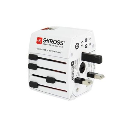 Internationell reseadapter 230V + 2x USB port