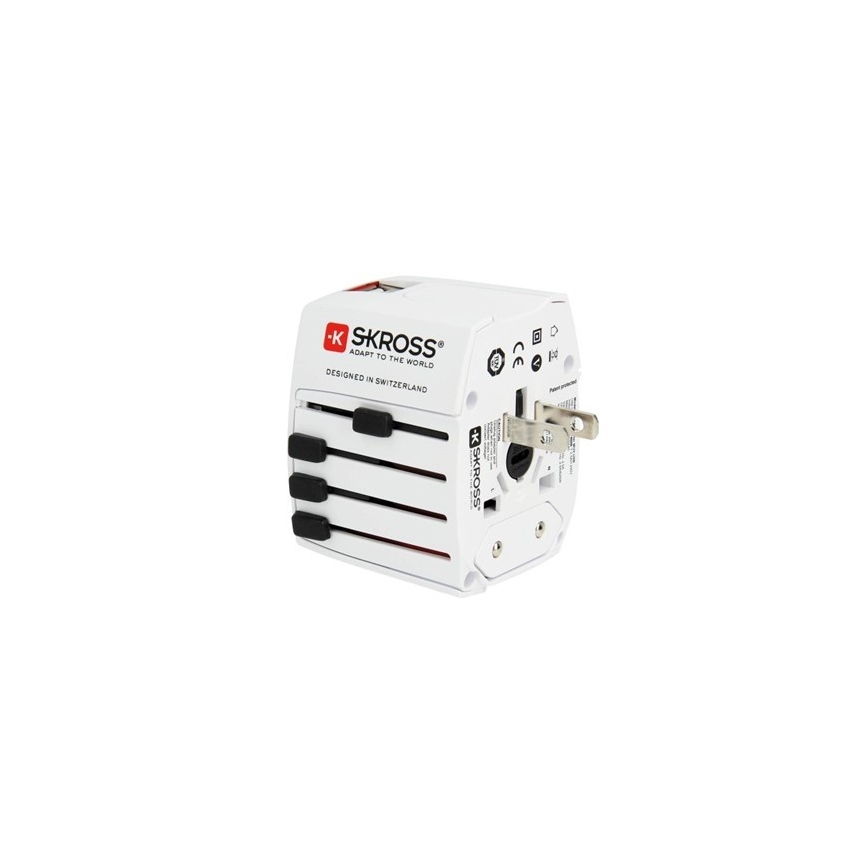 Internationell reseadapter 230V + 2x USB port