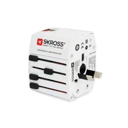 Internationell reseadapter 230V + 2x USB port