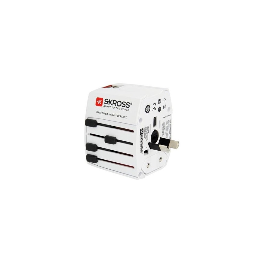Internationell reseadapter 230V + 2x USB port