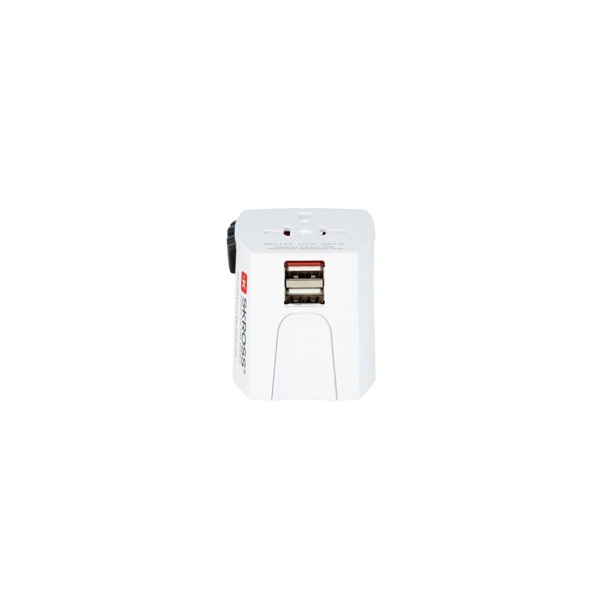 Internationell reseadapter 230V + 2x USB port