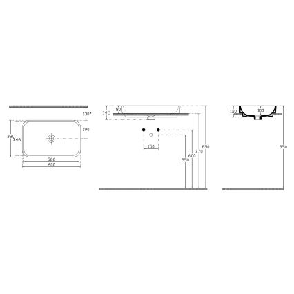 Isvea - Ovanpåliggande tvättställ AQUA 60x38 cm keramik/vit