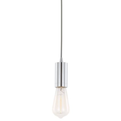ITALUX - Ljuskrona med textilsladd MODERNA 1xE27/60W/230V skinande krom