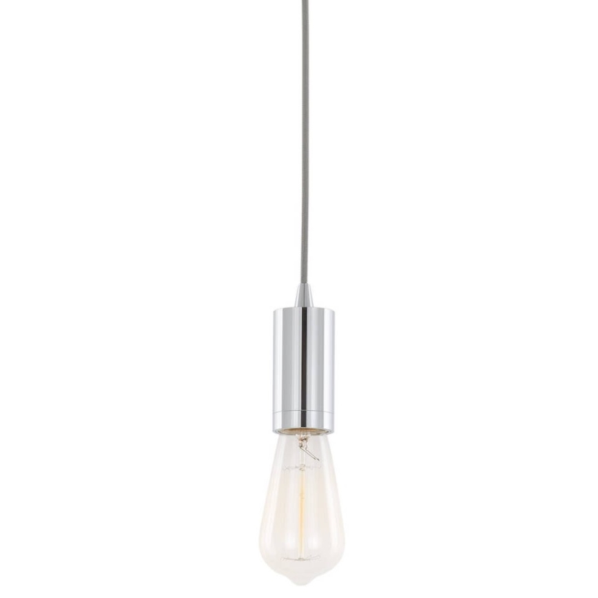 ITALUX - Ljuskrona med textilsladd MODERNA 1xE27/60W/230V skinande krom