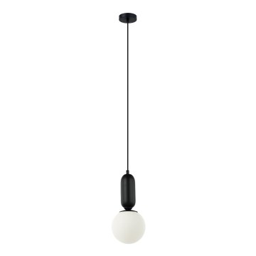 ITALUX - Ljuskrona med textilsladd ALDEVA 1xE27/40W/230V diameter 15 cm svart