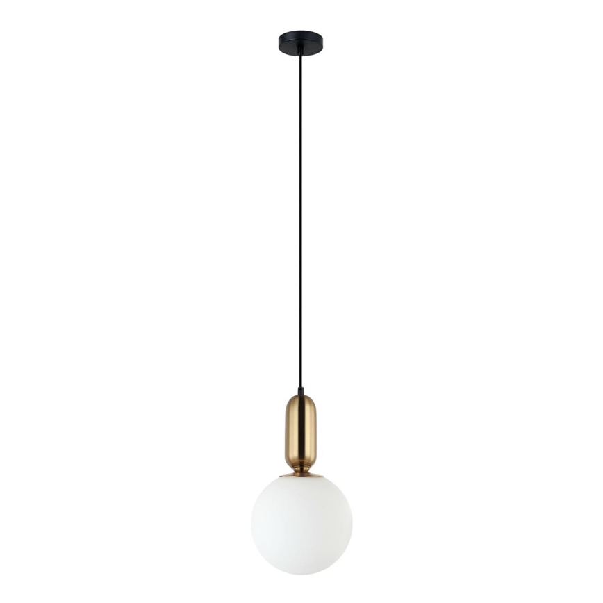 ITALUX - Ljuskrona med textilsladd ALDEVA 1xE27/40W/230V diameter 20 cm svart/brons