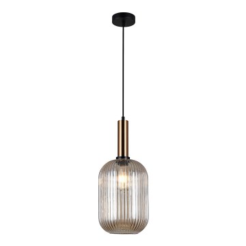 ITALUX - Ljuskrona med textilsladd ANTIOLA 1xE27/40W/230V diameter 20 cm brons