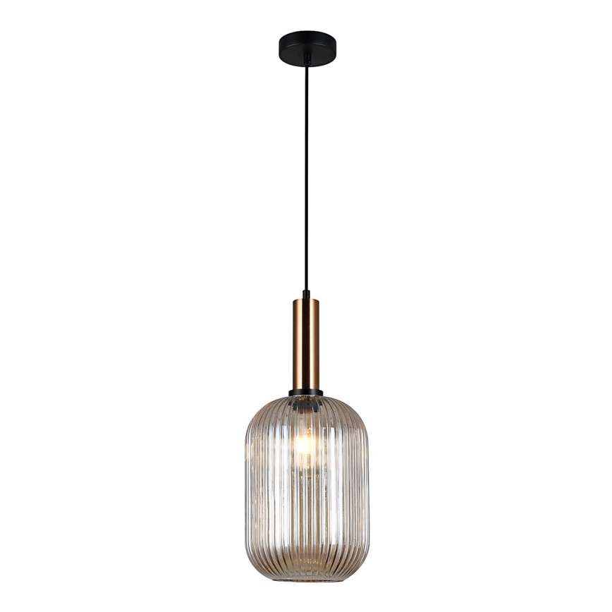 ITALUX - Ljuskrona med textilsladd ANTIOLA 1xE27/40W/230V diameter 20 cm brons