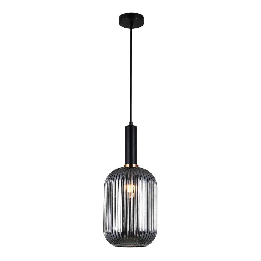 ITALUX - Ljuskrona med textilsladd ANTIOLA 1xE27/40W/230V diameter 20 cm svart