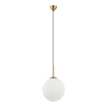 ITALUX - Ljuskrona med textilsladd DEORE 1xE27/40W/230V diameter 30 cm brons