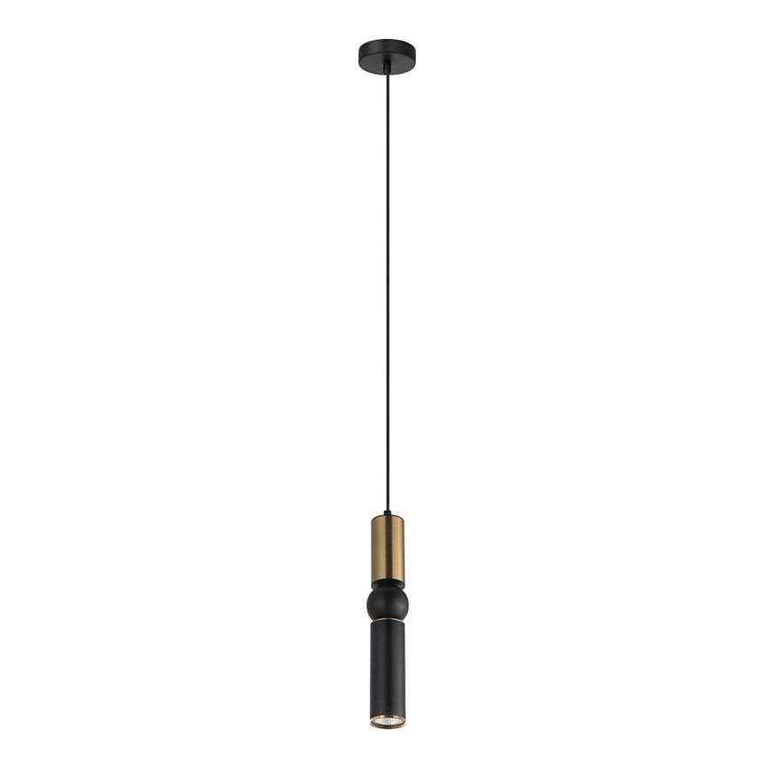 ITALUX - Ljuskrona med textilsladd ISIDORA 1xGU10/25W/230V svart/brons