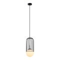ITALUX - Ljuskrona med textilsladd MATTY 1xE27/40W/230V diameter 15 cm svart