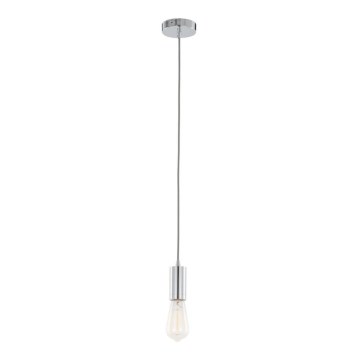 ITALUX - Ljuskrona med textilsladd MODERNA 1xE27/60W/230V skinande krom