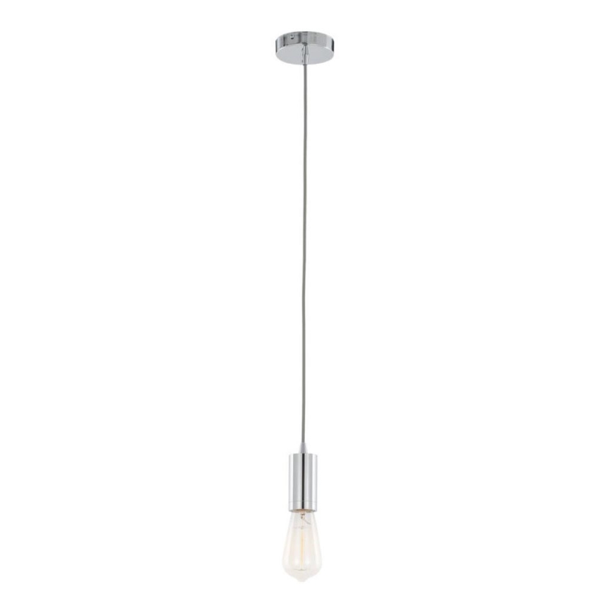ITALUX - Ljuskrona med textilsladd MODERNA 1xE27/60W/230V skinande krom