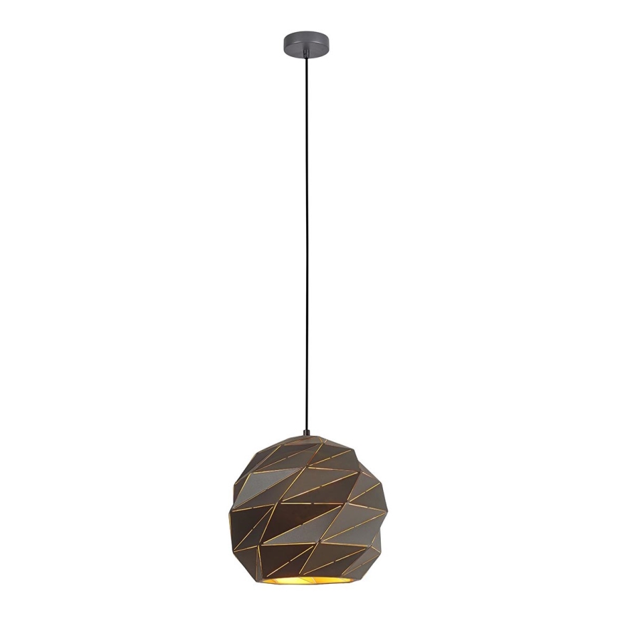 ITALUX - Ljuskrona med textilsladd PALERMO 1xE27/40W/230V diameter 32 cm antracit