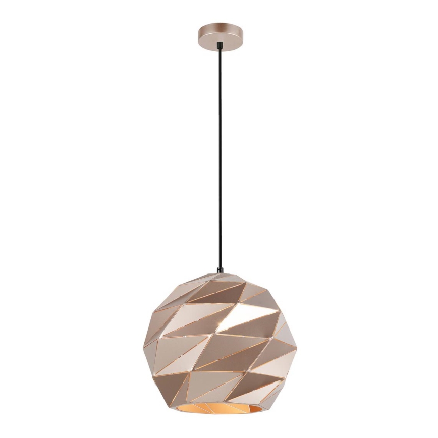 ITALUX - Ljuskrona med textilsladd PALERMO 1xE27/40W/230V diameter 32 cm Roséguld