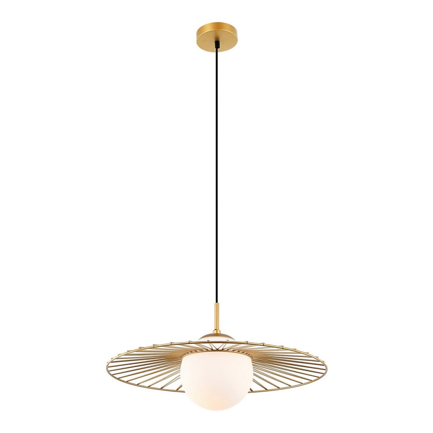 ITALUX - Ljuskrona med textilsladd SALLY 1xE27/40W/230V guld
