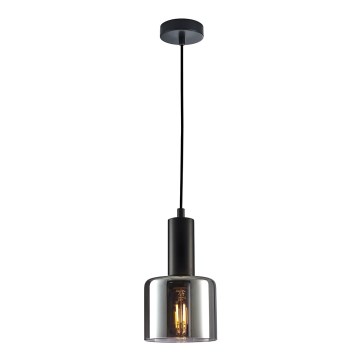 ITALUX - Ljuskrona med textilsladd SANTIA 1xE27/40W/230V svart