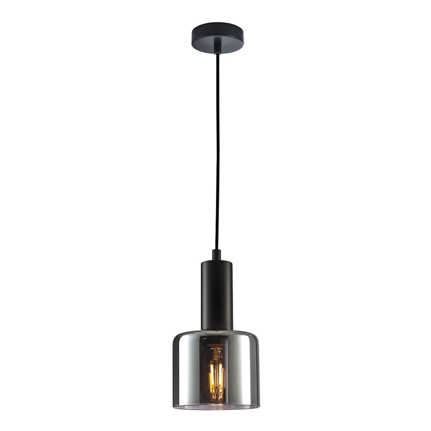 ITALUX - Ljuskrona med textilsladd SANTIA 1xE27/40W/230V svart