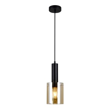 ITALUX - Ljuskrona med textilsladd SARDO 1xE27/40W/230V svart/guld