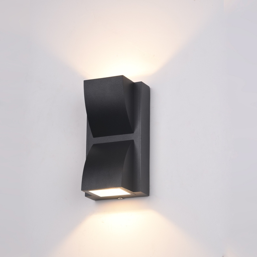 ITALUX - LED vägglampa för utomhusbruk EDGAR 2xLED/3W/230V IP54 3000K svart
