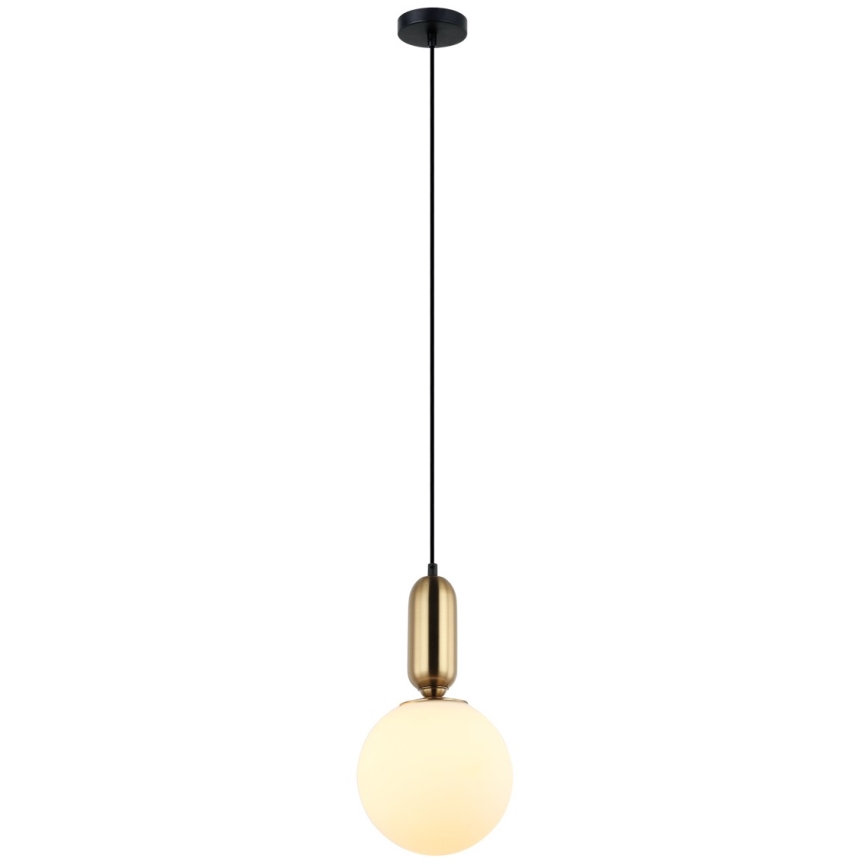 ITALUX - Ljuskrona med textilsladd ALDEVA 1xE27/40W/230V diameter 20 cm svart/brons