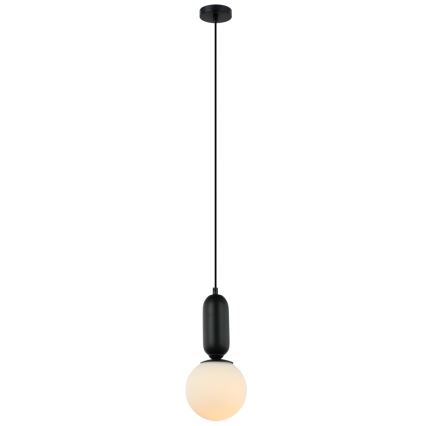 ITALUX - Ljuskrona med textilsladd ALDEVA 1xE27/40W/230V diameter 15 cm svart