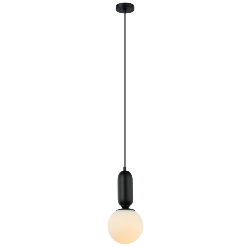 ITALUX - Ljuskrona med textilsladd ALDEVA 1xE27/40W/230V diameter 15 cm svart