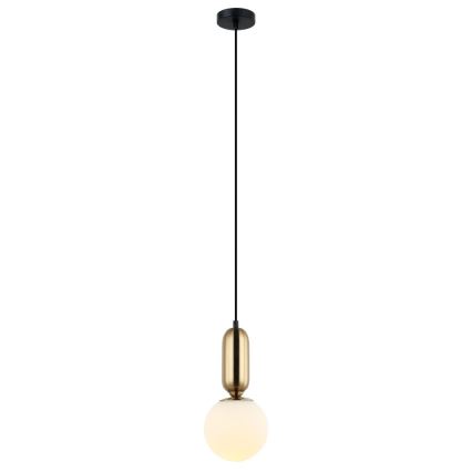 ITALUX - Ljuskrona med textilsladd ALDEVA 1xE27/40W/230V diameter 15 cm brons