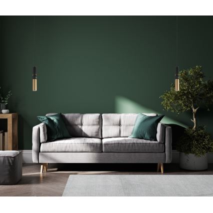 ITALUX - Ljuskrona med textilsladd ISIDORA 1xGU10/25W/230V svart/brons