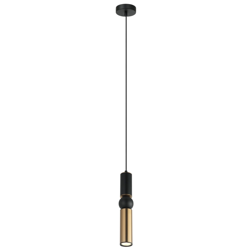 ITALUX - Ljuskrona med textilsladd ISIDORA 1xGU10/25W/230V svart/brons