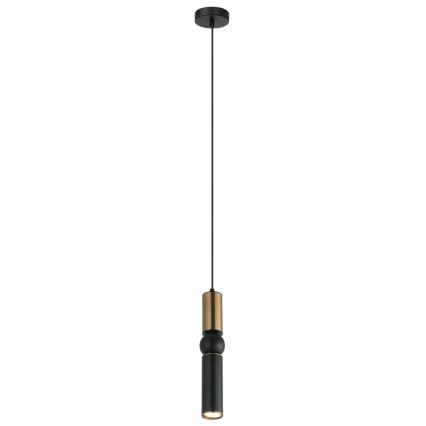ITALUX - Ljuskrona med textilsladd ISIDORA 1xGU10/25W/230V svart/brons