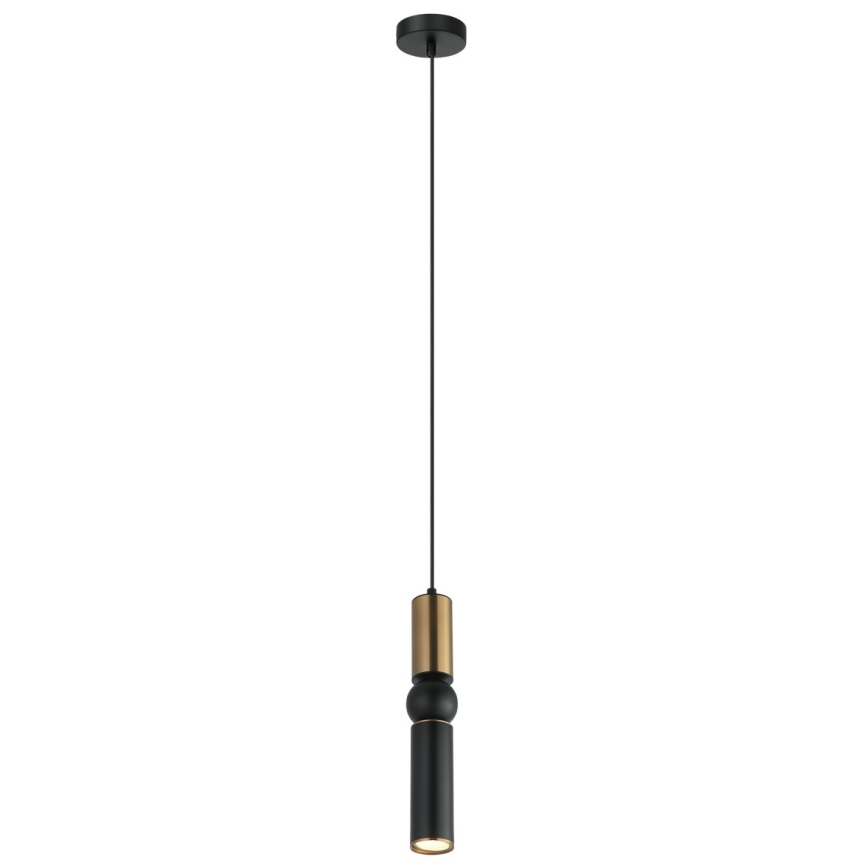 ITALUX - Ljuskrona med textilsladd ISIDORA 1xGU10/25W/230V svart/brons