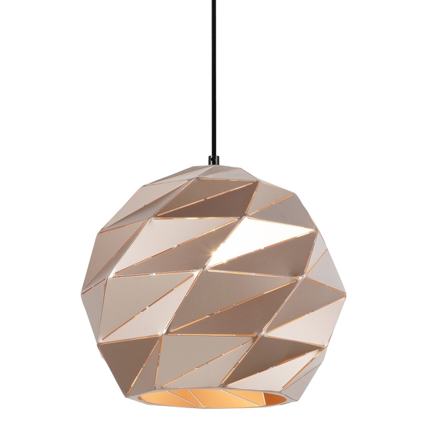 ITALUX - Ljuskrona med textilsladd PALERMO 1xE27/40W/230V diameter 32 cm Roséguld