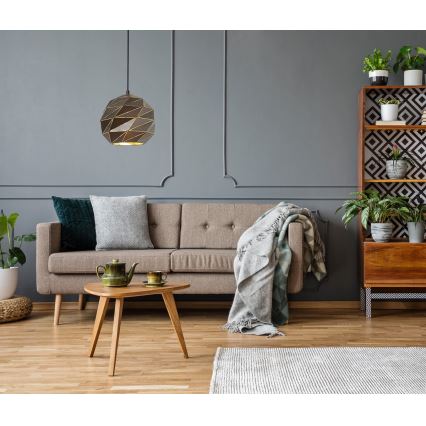 ITALUX - Ljuskrona med textilsladd PALERMO 1xE27/40W/230V diameter 32 cm antracit