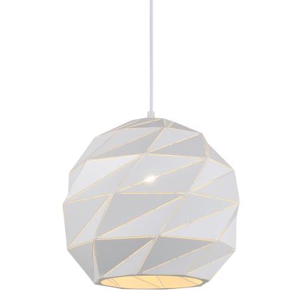 ITALUX - Ljuskrona med textilsladd PALERMO 1xE27/40W/230V diameter 32 cm vit