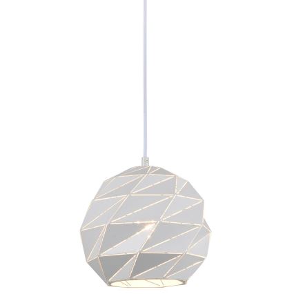 ITALUX - Ljuskrona med textilsladd PALERMO 1xE27/40W/230V diameter 23 cm vit