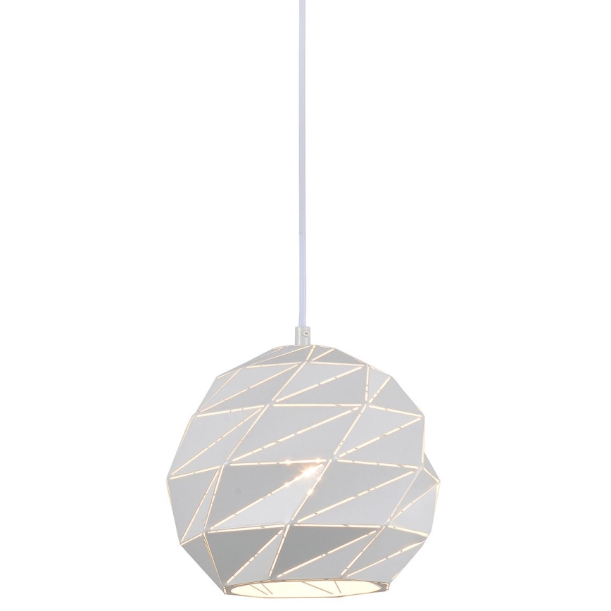 ITALUX - Ljuskrona med textilsladd PALERMO 1xE27/40W/230V diameter 23 cm vit