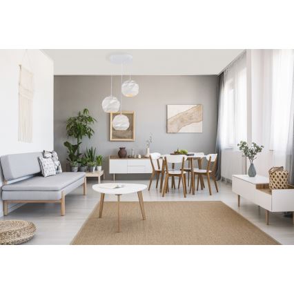 ITALUX - Ljuskrona med textilsladd PALERMO 3xE27/40W/230V vit
