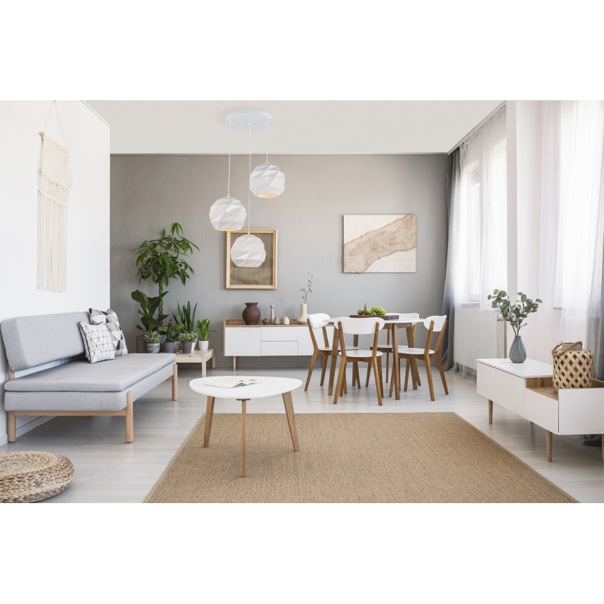 ITALUX - Ljuskrona med textilsladd PALERMO 3xE27/40W/230V vit