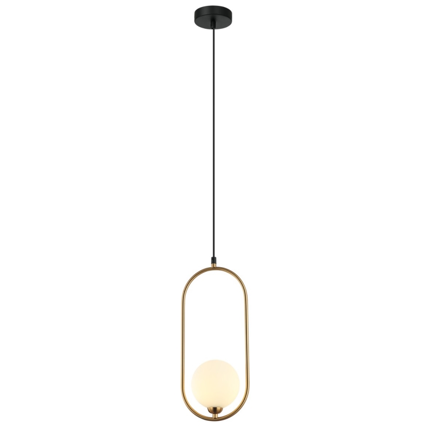 ITALUX - Ljuskrona med textilsladd LUPUS 1xG9/25W/230V svart/guld